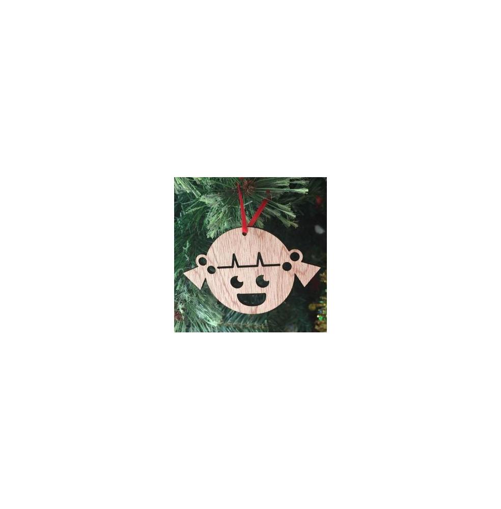 Girl Recycled Wood Christmas Decoration by Scoop Designs