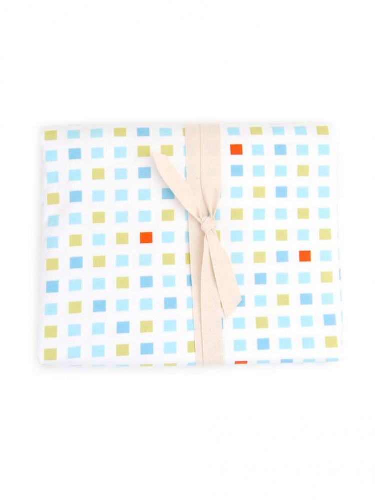 Kukunest Blue Mosaic Fitted Cot Sheet