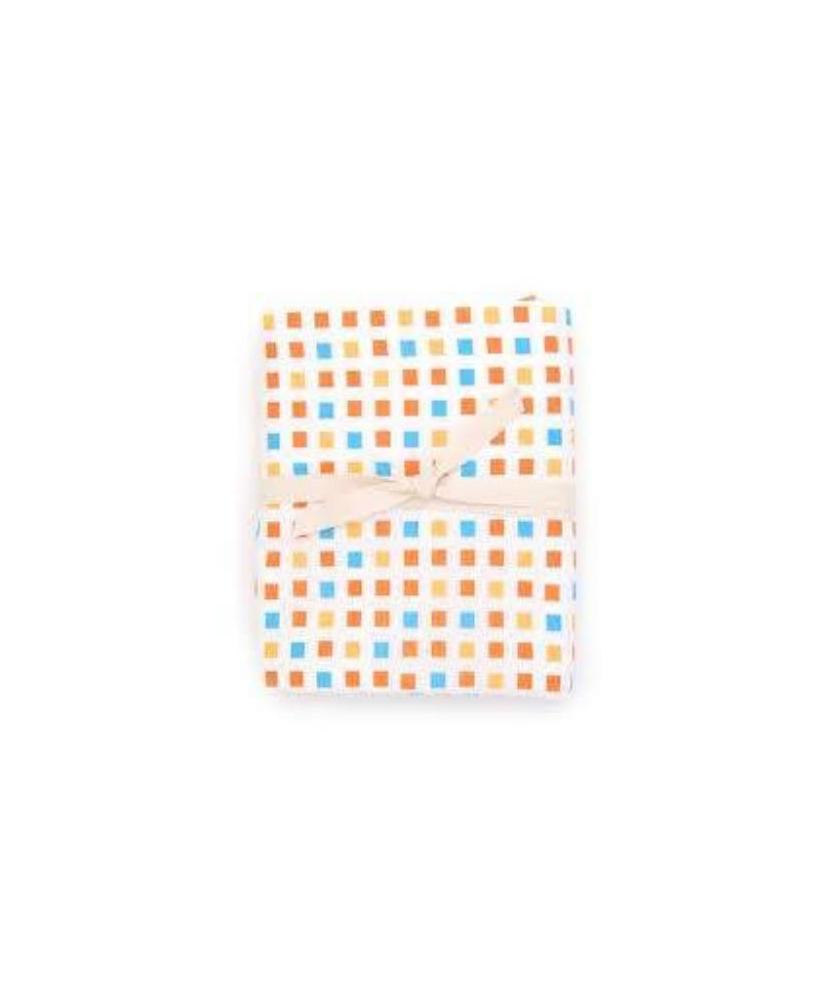 Kukunest Orange Mosaic Fitted Cot Sheet