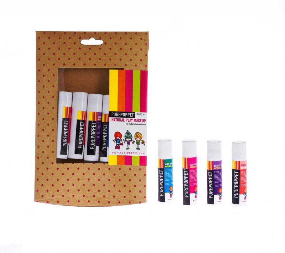 Natural Lip Balm Pure Poppet 4 pack
