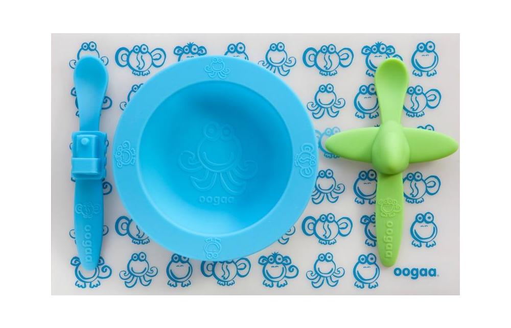 Oogaa Blue Mealtime Set & Placemat