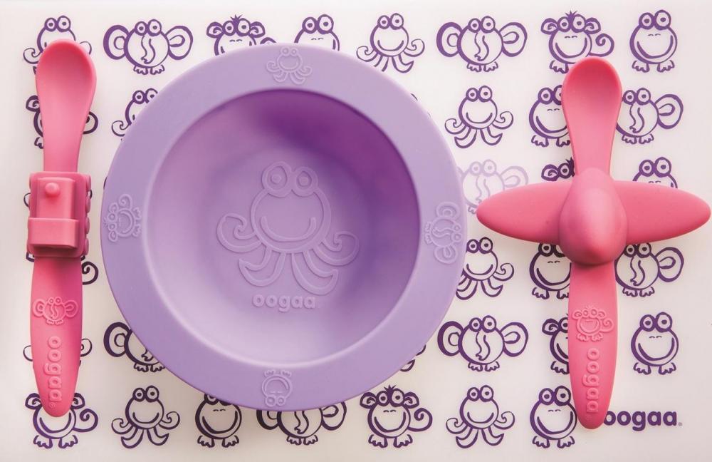 Oogaa Purple Mealtime Set & Placemat