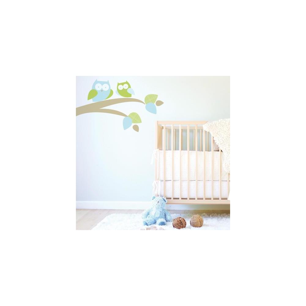 Trendy Peas Mum & Baby Owl Fabric Wall Decal