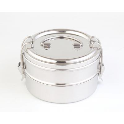 Double Stainless Steel Bento Round Lunch Box