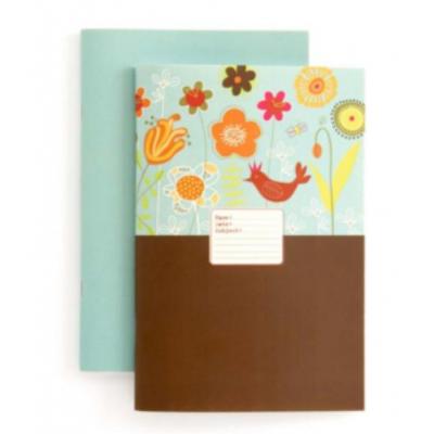 Ecojot Set of 2 Notebooks in Floral & Aqua
