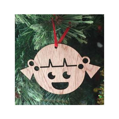Girl Recycled Wood Christmas Decoration by Scoop Designs