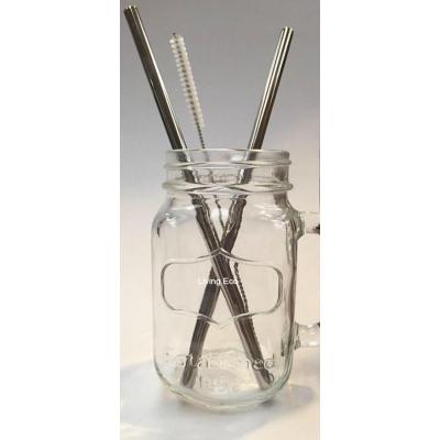 Green Essential Stainless Steel Straws & Cleaners
