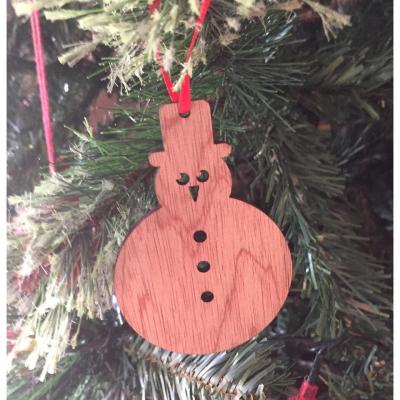 Snowman Recycled Wood Christmas Decoration by Scoop Designs