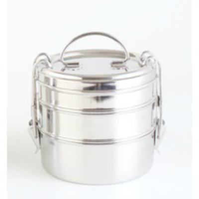 Triple Stainless Steel Bento Round Lunch Box