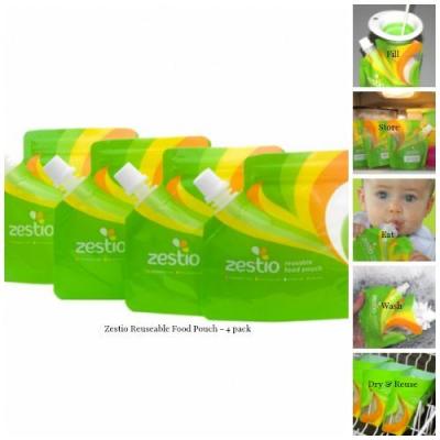 Zestio Reusable Food Pouches 4 Pack